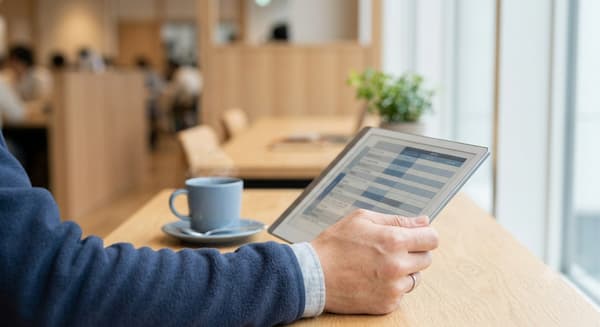タブレットで5社の転職エージェントを横並びに比較検討する様子
