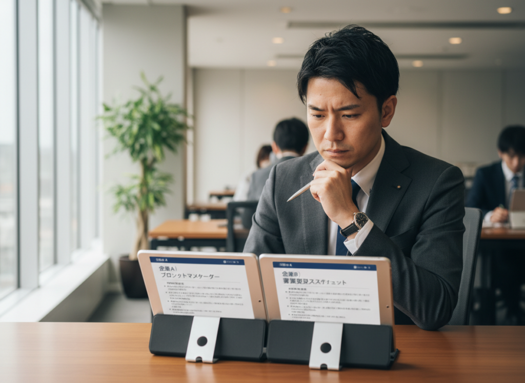 転職エージェントを併用するかどうかを考えるイメージ
